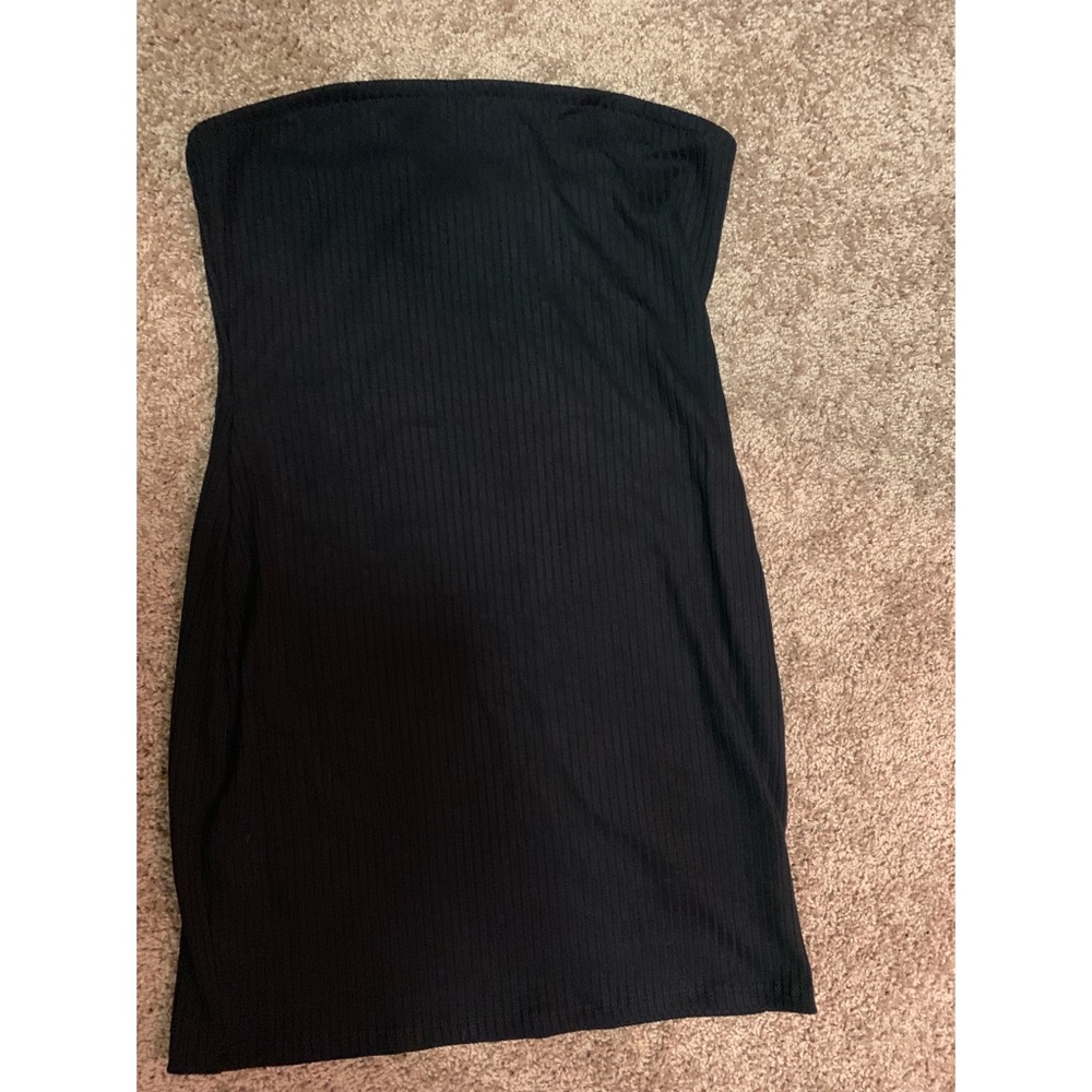 Strapless black dress
